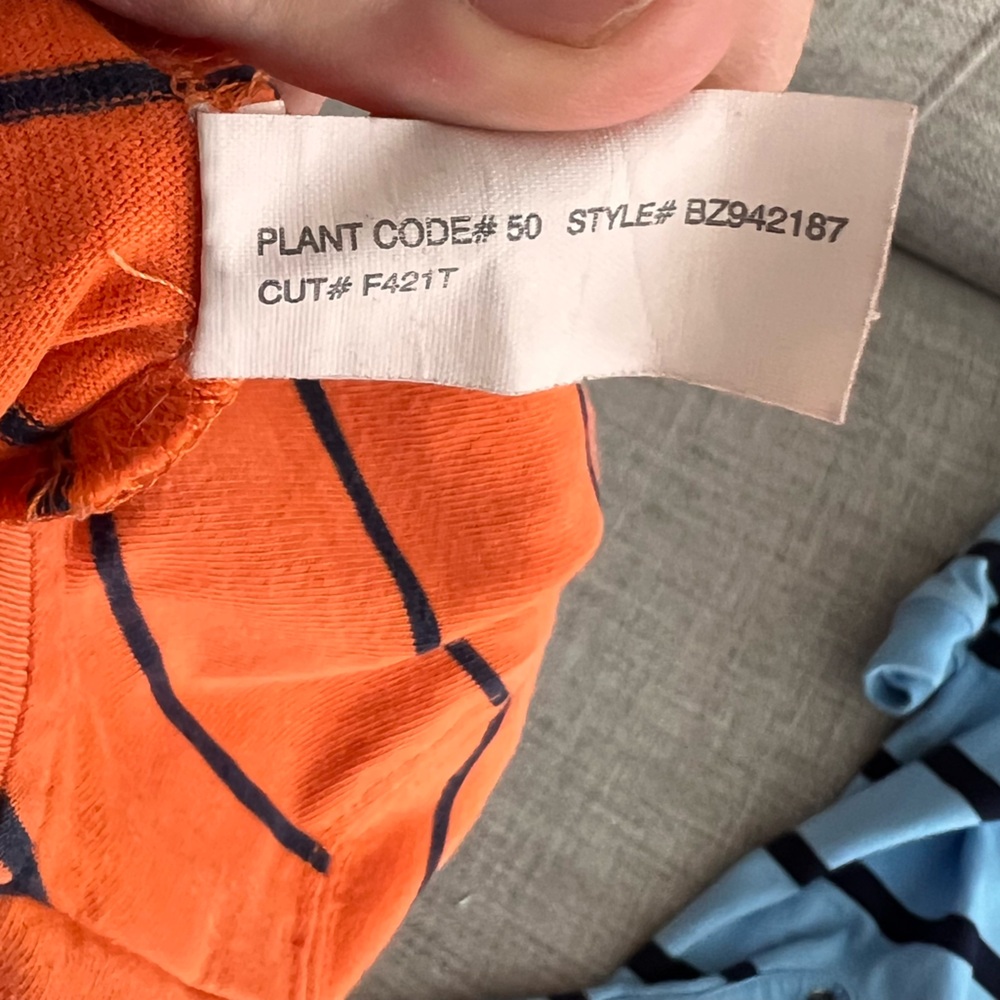 Ralph Lauren 2-pack Orange and Blue Striped Baby Rompers boys 6 and 18 months - Picture 12 of 12